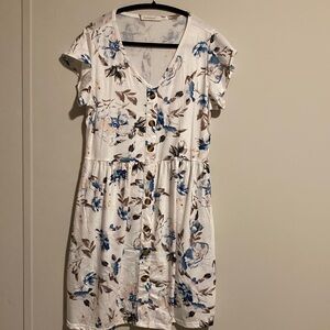 Elegant Floral Button-Front Mini Dress